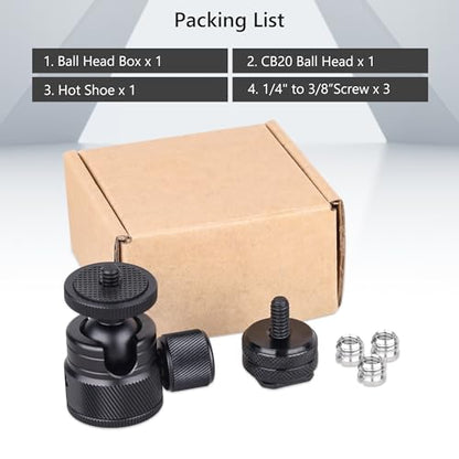 ARTCISE Mini CNC Machining Tripod Ball Head - Portable Aluminum Alloy 360 Rotating Head for Phone & Light Camera, Max Load 6.6lbs/3kg