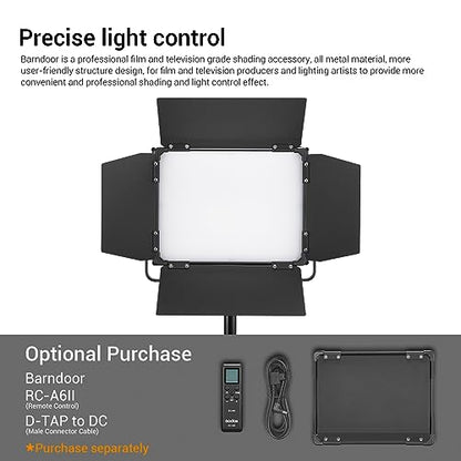 Godox LDX50Bi 14'' Bicolor LED Video Light, 65W 2800K-6500K LED Panel Light with 600 LED Beads 11 FX Effects CRI/TLCI 96+ 9200Lux Dimmable 0-100% Studio Soft Lights for Photography