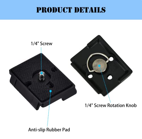 323 Quick Release Plate 1/4" Screw Tripod Camera Compatible for Manfrotto 200pl-14 RC2 Camera Tripod Ball Head 2PCS,Black - color: Black