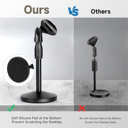Desktop Microphone Stand Height and Angels Adjustable for Diameter Max 1.77" Desk Mic Stand Holder, Table Microphone Holder Hold Up to 3.3Lbs Suitable for Podiums, Meeting Rooms, etc - size: Small-Universal