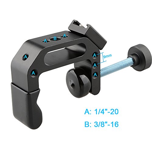 CAMVATE C-Clamp Desktop Mount Holder Stand Articulated with Cold Hot Shoe Mount - 1154