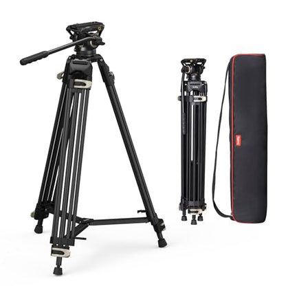 SmallRig AD-01 Video Tripod, 73" Heavy Duty Tripod with 360 Degree Fluid Head and Quick Release Plate for DSLR, Camcorder, Cameras 3751 - style: AD-01
