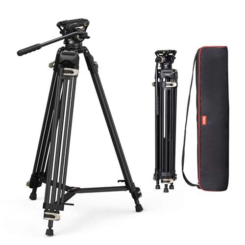 SmallRig AD-01 Video Tripod, 73" Heavy Duty Tripod with 360 Degree Fluid Head and Quick Release Plate for DSLR, Camcorder, Cameras 3751 - style: AD-01