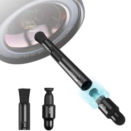 VSGO Lens Cleaning Pen with Power Switch – Compatible with Canon, Nikon, Sony Cameras, Binoculars, and AR/VR Glasses – Includes 2 Replaceable Carbon Tips (V-P03E)