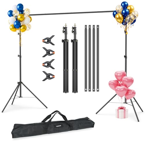 LINCO Lincostore Backdrop Support Stand Kit 10x7.1ft Adjustable Photography Studio Photo Background Support System with Carrying Bag for Green Screen Muslin, 4173-U (10ft Wide 7.1ft high) - size: 10ft wide 7.1ft high