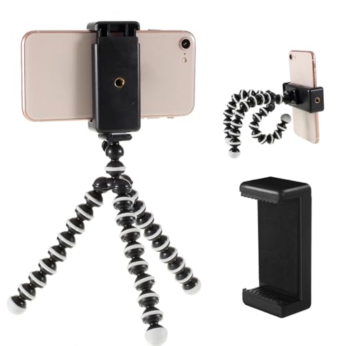 Acuvar 10" Octopus Flexible Tripod for iPhone Android and Camera with Screw Quick Release Plate Universal Phone Tripod Mount for Travel Photography Vlogging Live Streaming Content Creator Essentials - style: Tripod + Phone Holder