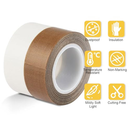 Meking LED Strip Diffuser Tape 2 PCS 0.78 in x 32.8 ft Light Diffuser Tape for Soften Light, White&Brown - color: White&Brown