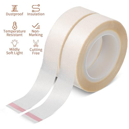 2 Roll Led Light Strip Tape, 0.59 in x 32.8 ft Light Dimming Masking Cover Sticker Soften Lighting Blocking Sticker Fits LED Strips, Cabinet, Cove, TV Backlight(White, 10% Lights Blocking) - color: 2 White