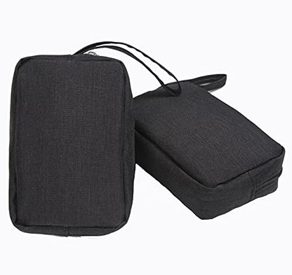 2 Pieces Small Zippered Pouch, Portable Electronics Soft Organizer, Little Toiletry Carry Bag Mini Cosmetic Makeup Bag, Coin Purse Wallet, Travel Accessories Make up Case for Purse,Storage Black