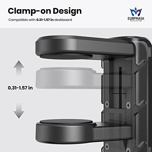 3-in-1 PC Gaming Headset&Controller Holder - EURPMASK Headphone Stand w/Adjustable Clamp&2 Controller Holder&Rotating Arm&Cable Organizer, Universal PC Gaming Accessory Controller Headset Stand-Black - color: Black