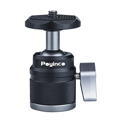 Mini Ball Head with 1/4" Screw 3/8" Thread Mount Adapter 360 Degree Rotatable Aluminum Tripod Head for DSLR, Monopod, Phone, Gopro, Camcorder, Max Load 9.9lbs/4.5kg - size: Lightweight 9.9/lb