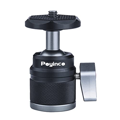Mini Ball Head with 1/4" Screw 3/8" Thread Mount Adapter 360 Degree Rotatable Aluminum Tripod Head for DSLR, Monopod, Phone, Gopro, Camcorder, Max Load 9.9lbs/4.5kg - size: Lightweight 9.9/lb