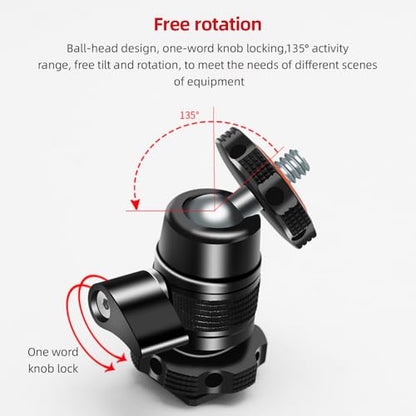Andoer Mini Ball Head Adapter Monitor Mount Cold Shoe Adapter Aluminum Alloy with 1/4 Inch Screw for Mounting Camera Monitor Microphone LED Video Light