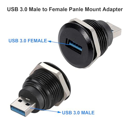 PENGLIN 5PCS USB3.0 Adapter, USB-A Male to Female Converter Extender Connector, USB Panel Mount Connector Compatible with Laptop Computer Hard Drive Printer Camera - size: USB 3.0(5PCS)-Single port
