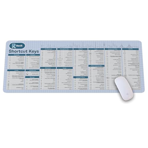 Autodesk Revit Shortcut Keys Mouse Mat, Revit Cheat Sheet Revit Quick Reference Extra Large Mousepad Gift for Architect Office Desk Decor Desk Mat KMH - color: Autodesk