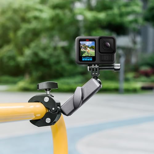 Suptig Camera Mount Super Clamp Pole Mount Tripod Clamp for Phon, Gopro Mission 1 Pro Gopro Hero 13 Hero 12 11 10 9 8 7 6 5, Gopro max2, Insta 360, DJI osmo Canon DSLR etc.