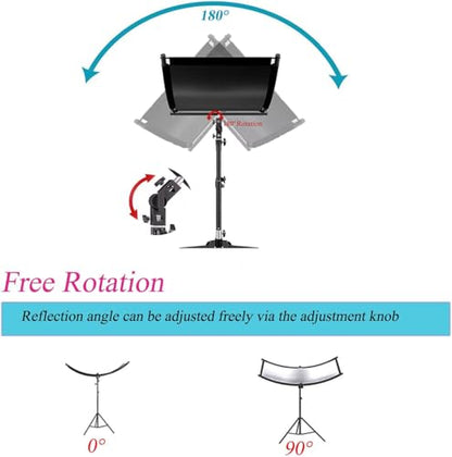 Clamshell Light Reflector Diffuser with Carrying Bag, 70"x24"/180x60cm Photography Arclight Curved Lighting Reflector for Photo Video Studio Outdoor Shooting, Black/White/Gold/Silver (70"x24")