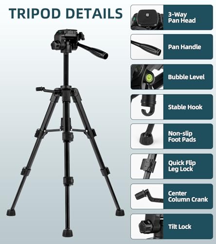 25'' Mini Tripod for Camera, Small Tabletop Travel Camera Stand, Compact Portable Desk Lightweight Tripods for DLSR Cell Phone Vlog Video Recording - size: 25in(Alu)