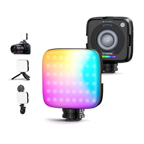 CYNOVA Magnetic RGB Video Light with Mini Desktop Tripod | Portable LED Camera Light 3000–9000K, 126 LEDs, Rechargeable Mini Panel for Vlogging, Live Streaming, Photography