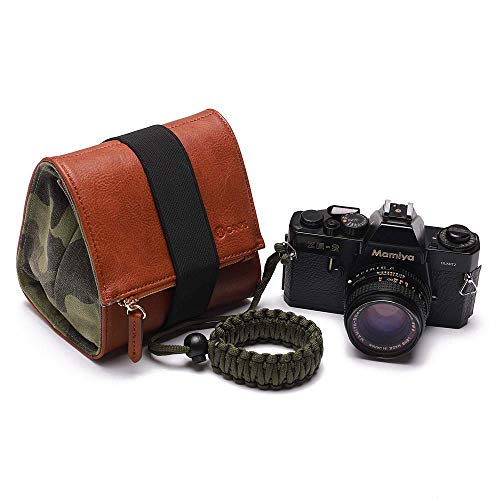 CANPIS Mirrorless Camera Case, Leather Small Camera Bag Lens Pouch, Photography Travel Bag, Outdoor Carry-on Storage Bag (not support DSLR Camera and Long Lens)