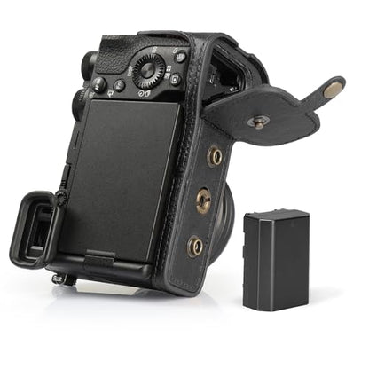 Mega Gear Genuine Leather Camera Case for Sony Alpha a6700 (16-50mm) - Stylish and Protective - Black - color: Black
