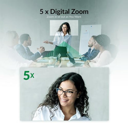 4K Conference Room Camera System with AI Auto Framing, Speaker & Presenter Tracking, Magnetic Privacy Cover, 120° Wide Angle, 5X Zoom, 4-Mic Array & Dual Speakers, USB for Teams, Zoom, Google Meet - size: 10
