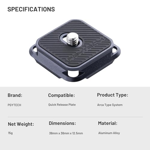PGYTECH Arca-Type Quick Release Camera Plate Parts Replacement Switch Between Tripod, Monopod, Slider Arca Swiss Compatible - size: 1 Piece