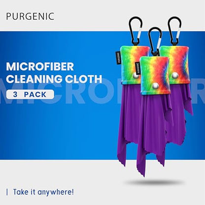 Microfiber Cloth & Glasses Wipes (3 Pack) Lens & Glasses Cleaning Cloth - Eyeglass Cleaner - Camera Lenses & Gadget Delicate Screens - Tie Dye - color: Tie Dye, size: 3 Pack