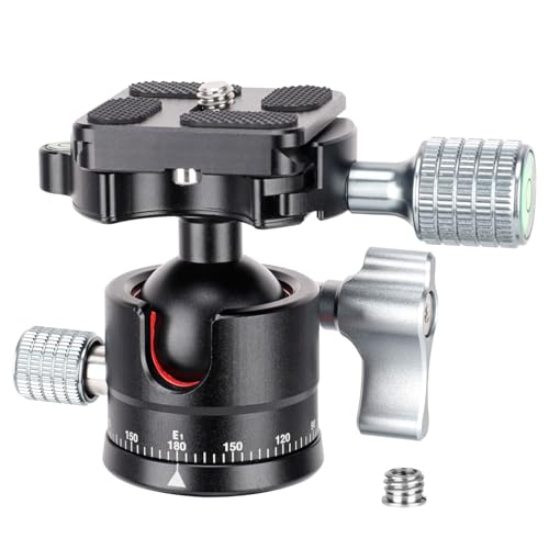 Koolehaoda Mini Ball Head with Arca Quick Release Plate, 360° Panoramic | Φ28mm Metal Ball Joint, 1/4" Screw, Max Load 22lbs/10kg, for DSLR Camera Tripod Monopod, Lightweight Aluminum - color: 28mm Ball Head