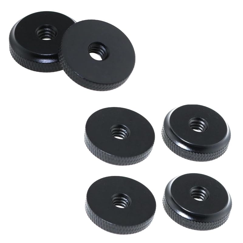 5 Pack Thumb Nuts 1/4-20 Female Screw Knob Knurled Wheel Lock Nut Mount Adapter Spacer for 1/4 inch Hot Shoe Flash Stand Tripod Camera Rig DSLR Selfie Stick Photography