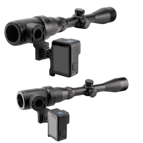 Scope Camera Adapter – Compatible with GoPro Hero 9/10/11/12 – Lightweight All-Aluminum Mount with Built-in Sunshade for Outdoor Shooting - size: GoPro Hero - Scope Camera Mount (Elite)
