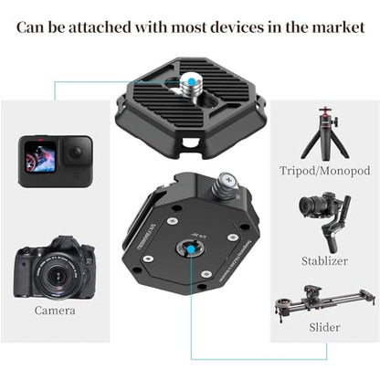 ULANZI F38 Camera Quick Release Plate w 1/4" to 3/8" Screw Thread, Quick Release System QR Plate Camera Tripod Mount Adapter for Sony Canon Monopod DSLR Stabilizer Slider DJI Switch Between Stablizer - size: F38