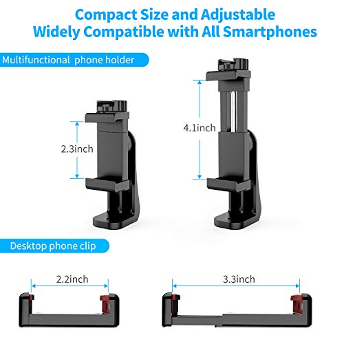 Owine Universal Dual Cell Phone Tripod Mount Adapter Premium Smartphone Clamp, Compatible with iPhone,Samsung Galaxy,Note,Lg,All Smartphones Perfectly.Connects to Tripod, Monopod, Selfie Stick