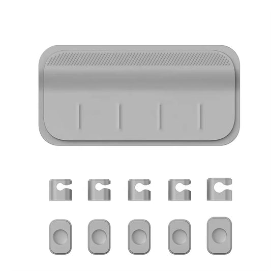Magnetic Cable Organizer (Minimalist) | Premium Silicone Desktop Cord Management Set | Versatile Magnetic Clips for Home, Office & Workspace | Strong Adhesion, Tidy Desk Solution (Gray) - color: Gray