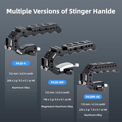 Nitze Quick Release NATO Handle with NATO Rail and Cold Shoe Adapter, Ergonomic Camera Top Handle for Camera Rigs (Stinger Series) - PA28-A