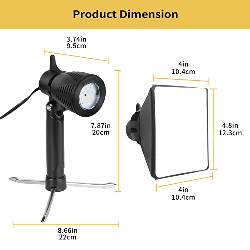 Meking Mini Softbox Photography Lighting Kit, 2700K Tabletop Led Lamp Continuous Warm Lighting System for Small Product Photo Video Studio Shooting, 2 Pieces - color: Warm Light