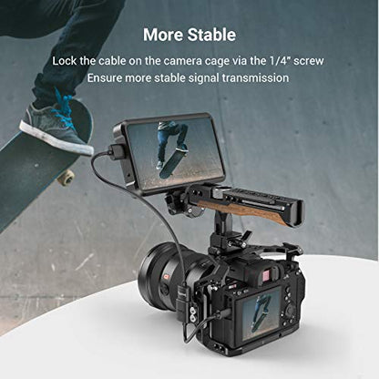 SMALLRIG Ultra Slim 4K Adapter Cable (D to A), Micro-Sized Ports Male to Full-Sized Ports Female, 4K@60HZ, for Sony A7R IV A7RIII A7III A7II A7RII / for Fujifilm X-T2 X-T3-3021 - style: D to A（10cm）