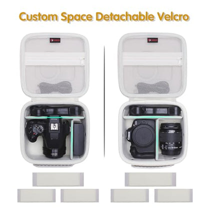 XANAD Hard Camera Case Bag Compatible with Canon EOS Rebel T7/ T100/ R50/ R50 V/RP/ R8/ R6 Mark II/ R7/ R10 DSLR Mirrorless Cameras, for Canon Sony Kodak Panasonic Nikon DSLR Mirrorless Camera, Cream - color: Cream