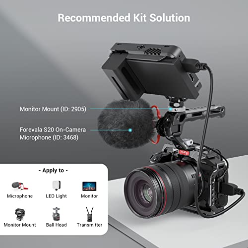 SmallRig Top Handle with 3/8"-16 Locating Pins for ARRI Grip for Camera Cage, Universal Video Rig with 5 Cold Shoe Adapters to Mount DSLR Camera with Microphone/LED Light/Monitor - 3765