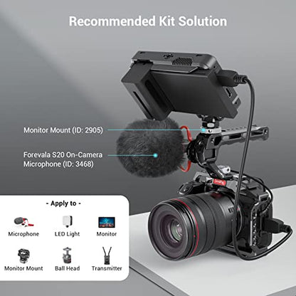SmallRig Top Handle with 3/8"-16 Locating Pins for ARRI Grip for Camera Cage, Universal Video Rig with 5 Cold Shoe Adapters to Mount DSLR Camera with Microphone/LED Light/Monitor - 3765