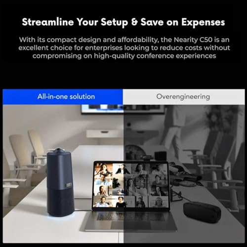NEARITY 360 Basic Conference Webcam with Microphone and Speaker, Video Conferencing Camera, 3 AI Modes, All in One Video Conference Room Webcam for Teams/Zoom/Meetings/Office