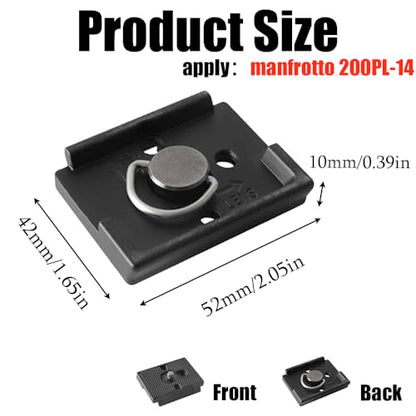 Tripod Quick Release Plate 52mm x 42mm Quick Release Plate Tripod Camera 1/4'' Camera Screw Tripods Mount Plate for 200PL-14 Cameras Quick Release