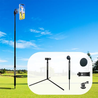 Monopod and Tripod Selfie Stick to Record Golf Swing - Multi Functional Phone Holder with Magnetic and Phone Holder - Golf Training Aid - Compatible with All iPhone Android Phone