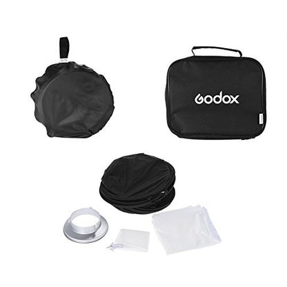 Godox 32x32 inches / 80x80cm Portable Foldable Studio Flash Softbox Diffuser kit with Bowens Mount Speedring and Carrying Case for Portraits,Product Photography and Video Shooting with USB LED