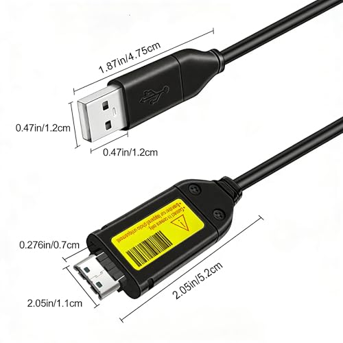 USB Data + Battery Power Charging Cable Cord for Samsung SL600 SL605 Camera TL205 TL210 TL220 i8 L200, Replacement Lead for SUC-3 SUC-5 SUC-7