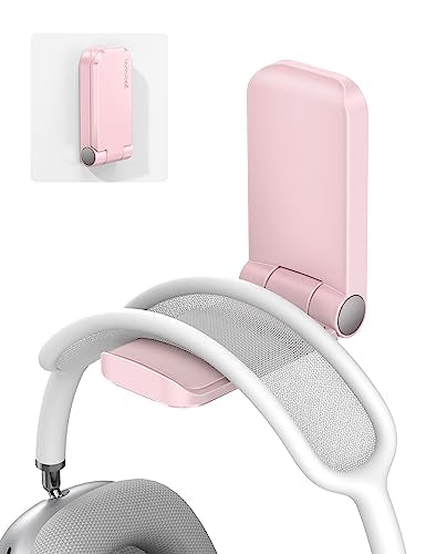 Lamicall Headphone Stand, Sticky Headset Hanger - Adhesive Headphone Holder Hook Mount, Headset Stand Holder Clip Under Desk, Earphone Clamp for Airpods Max, HyperX, Sennheiser, Pink - style: Pink - One Pack