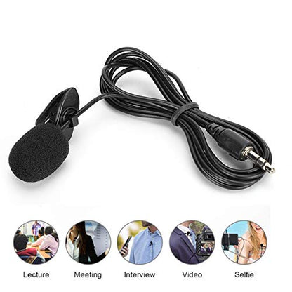 fosa1 5pcs Clip Collar Computer Wired Microphone, Mini Omnidirectional Condenser Small Home Game Mic Professional Shirt Lapel Lav Mic for Podcast, Recording,Camera, PC, Indoor, Outdoor