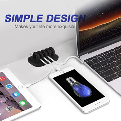 Monaco Cable Clip Holder Weighted Desktop Cord Management Fixture (Black)