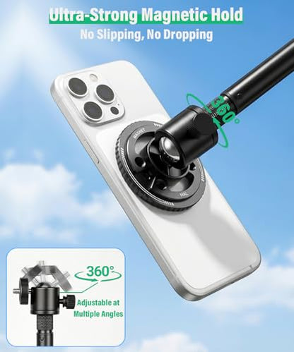 BMZX Golf Tripod Monopod, 47" Selfie Stick for Golf Swing Training & Recording | with Spike, Tripod, Magnetic Phone Holder, 1/4"-20 Screw, Carry Bag | Compatible with iPhones, Android & Cameras