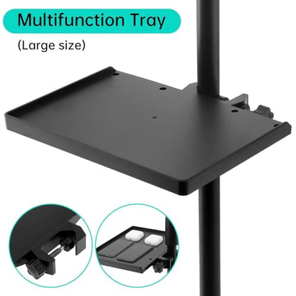 2Pcs Mic Stand Tray, Clamp-on Shelf for Recording Karaoke Live Streaming | 9.4"x6.8" & 7.9"x5.5" . Max load 1.5kg. Tool-free . Fits tripod stand,music stand.Holds mixer, sheet, phone, water bottle. - size: 9.4"*6.8"+7.9"*5.5"